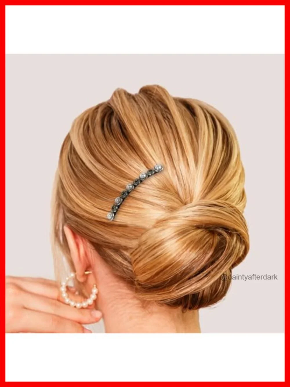 5 Rhinestone Pearl Hair Side Comb Set, Lightweight Resin Combs for Updos and